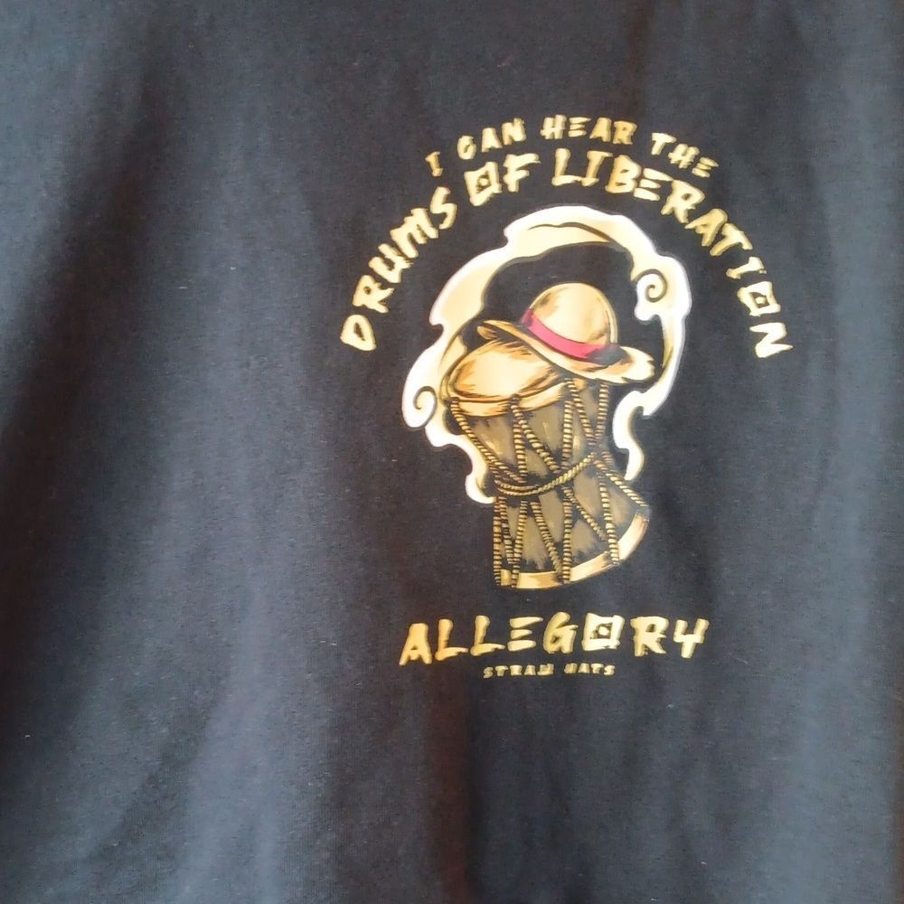Allegory Hoodie Mens Black Liberation Graphic Hoodie Size L - Picture 7 of 16